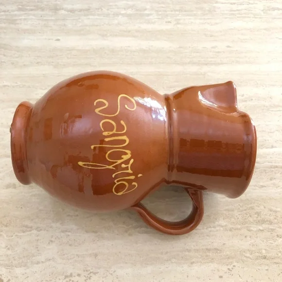 NWOT Contemporary Studio Pottery Glazed Terra Cotta Sangria Pitcher - Picture 9 of 9